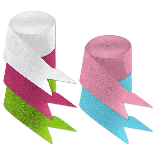 Crepe Paper Streamers Pastel Roll  - Set of 5