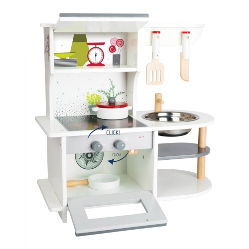 Wooden Kitchen Playset with Removable Sink Basin