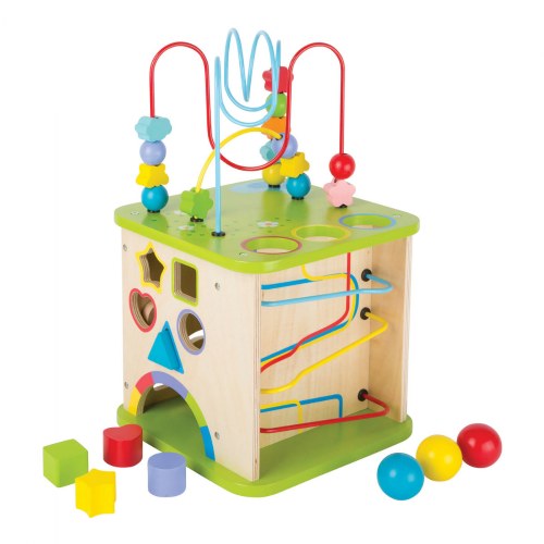Wooden 5-in-1 Activity Center with Marble Run