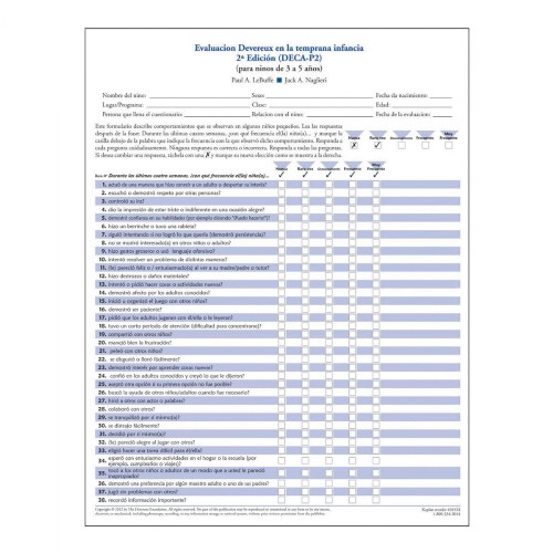 DECA-P2 Record Forms - Set of 40 Assessment Forms & 40 Individual Child Profile Forms - Spanish