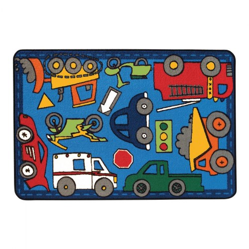 Wheels on the Go KID$ Value Rug - 4' x 6' Rectangle