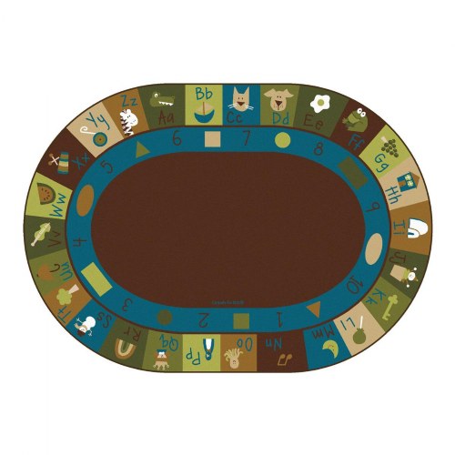 Learning Blocks Carpet - Nature - 6' x 9' Oval