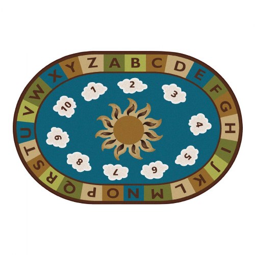 Sunny Day Learn & Play Rug - Nature - 6' x 9' Oval