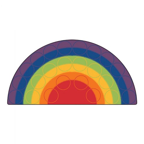 Rainbow Rows Seating Rug - 6' x 12' Semi-circle