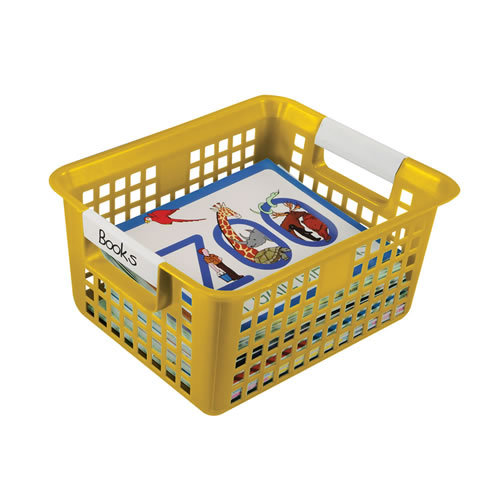 Basket with Label Holder - Set of 5 - Yellow