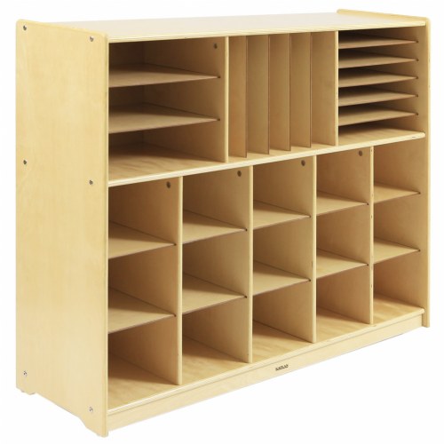 Carolina Birch Plywood Multi-Section Storage Unit with 15 Cubbies