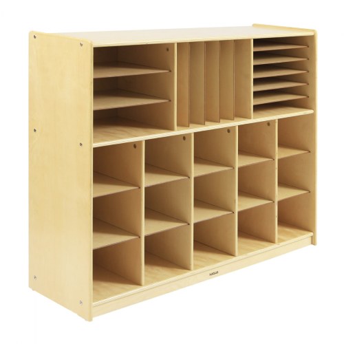 Carolina Birch Plywood Multi-Section Storage Unit with 15 Cubbies