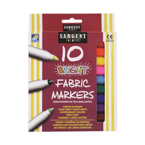 10 - Count Bright Fabric Markers - Single Box
