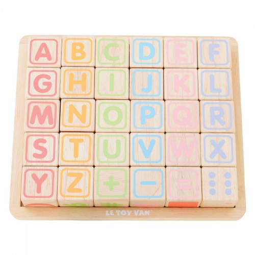 Wooden ABC Learning Blocks with Storage Tray