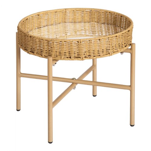 Washable Wicker Mirrored Table