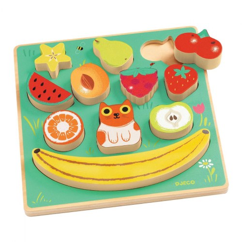 Wooden Fruit Puzzle & Stacking Game