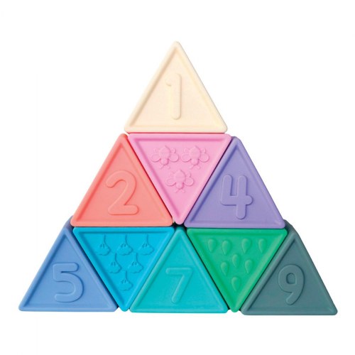 Triblox Pastel Silicone Triangle Blocks - 9 Pieces