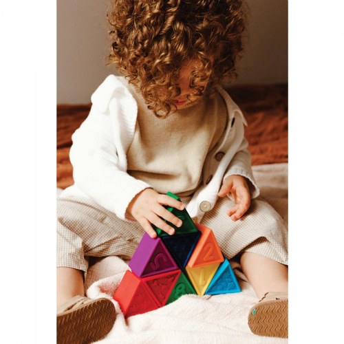 Triblox Rainbow Silicone Triangle Blocks - 9 Pieces