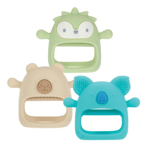 Silicone Teething Mittens - Set of 3