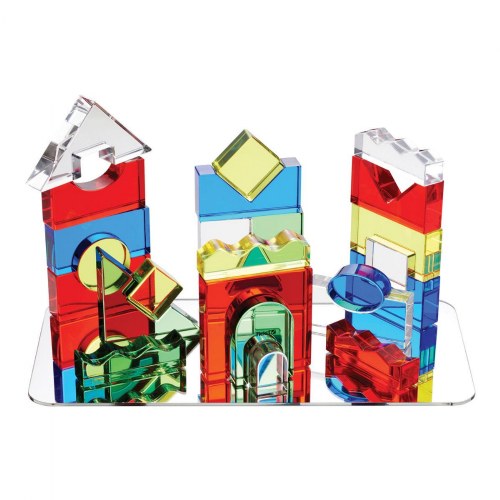 Color Crystal Blocks with Activity Cards - Set of 25