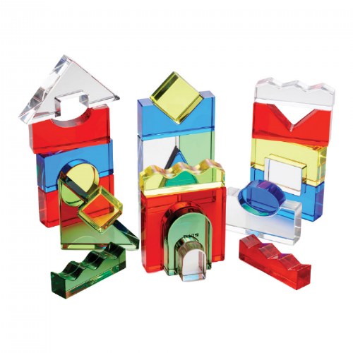Color Crystal Blocks with Activity Cards - Set of 25