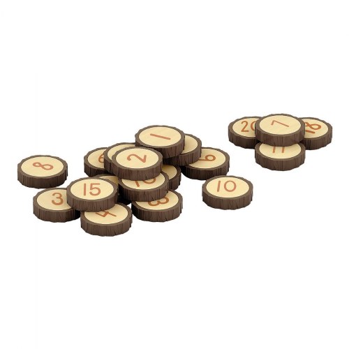 Magnetic Wood Cookie Counters - 21 Pieces