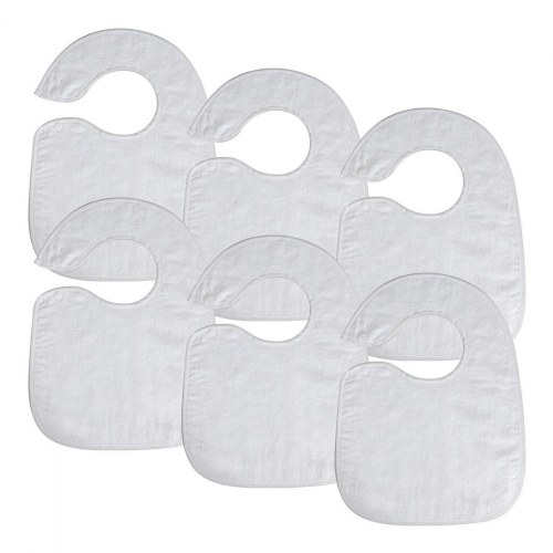 Soft Bibs with Snaps Set of 6 - White