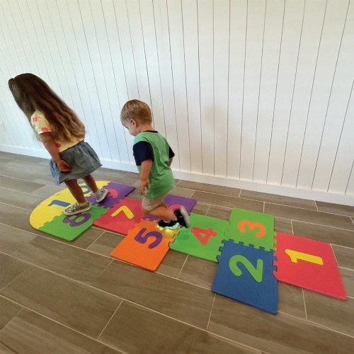 Hopscotch Foam Play Mat with Interlocking Tiles - 10 Pieces