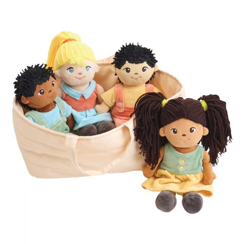 Multicultural Soft Dolls - Set of 4