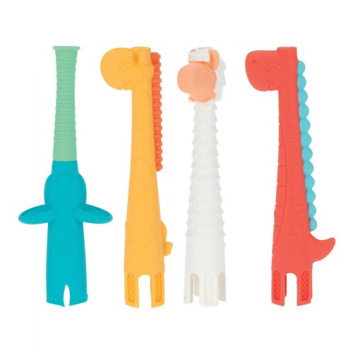 Silicone Tube Teethers - Set of 4