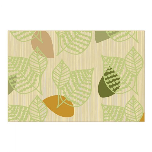 Sense of Place Leaf Carpet - Green - 4' x 6' Rectangle