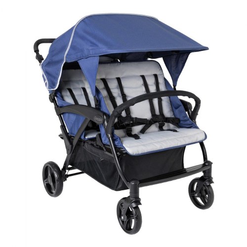 Gaggle® Odyssey 4-Seat Quad Stroller - Blue/Gray