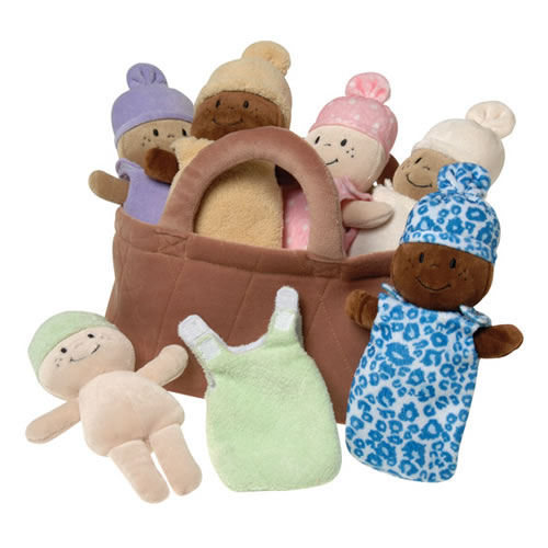 Basket of Soft Babies with Removable Sack Dresses