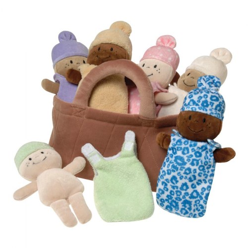 Basket of Soft Babies with Removable Sack Dresses