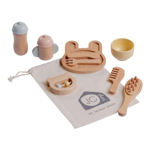 Wooden Doll Feeding & Grooming Set