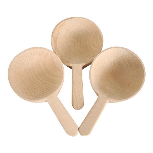 Short Handle Wooden Spoons - Set of 3