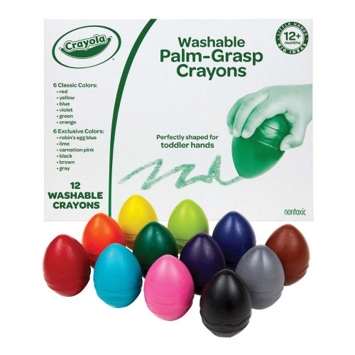 Crayola&trade; Washable Palm-Grasp Crayons - 12 Colors