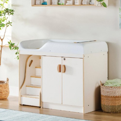 White Changing Table with Stairs