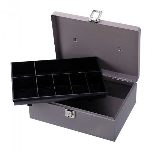 Steel Storage Box with Latch Lock - Gray
