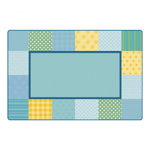 KIDSoft&trade; Tranquil Pattern Blocks Carpet - 6' x 9' Rectangle