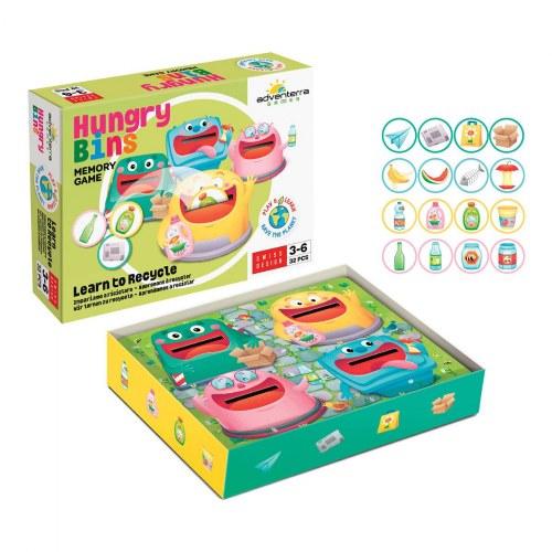 Hungry Bins: Learn to Recycle Memory Game