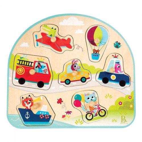 Vehicles On The Go! Wooden Peg Puzzle