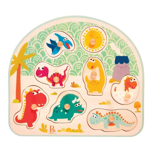 Stomping Dinos Wooden Peg Puzzle