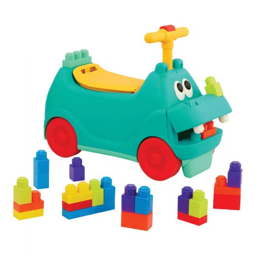 Hippo Ride-On with Lights, Sounds, & Blocks
