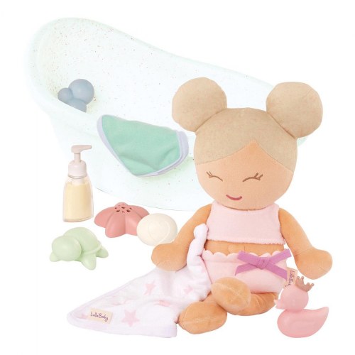 14" Plush Water Play Baby Doll & Bathtub Set
