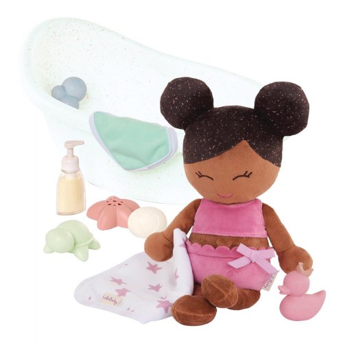 14" Plush Water Play Baby Doll & Bathtub Set