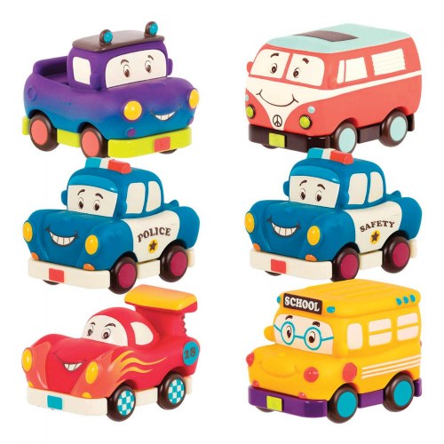 Mini Pull Back Vehicles - Set of 6