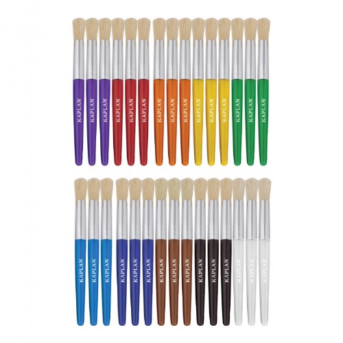 Paintbrushes Round-Tipped Chubby Handle - Set of 30