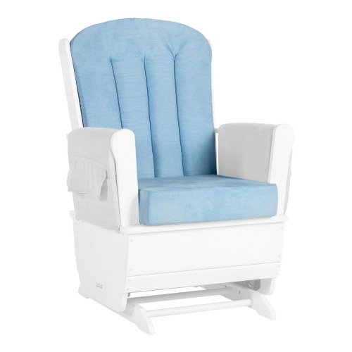 White Comfort Glider Replacement Back and Seat Cushions - Blue