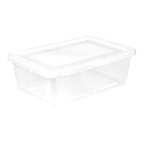12 Quart Clear Storage Box with White Lid