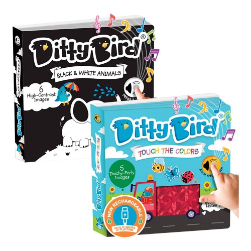 Ditty Bird Black & White and Touch Colors Sound Books - Set of 2