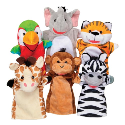 Safari Buddies Hand Puppets - Set of 6