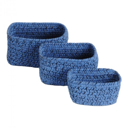 Soft Storage Nesting Baskets - Blue Multi - Set of 3