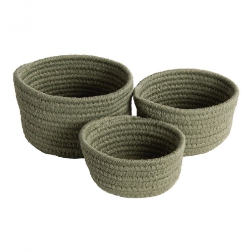 Soft Storage Nesting Baskets - Moss Green - Set of 3
