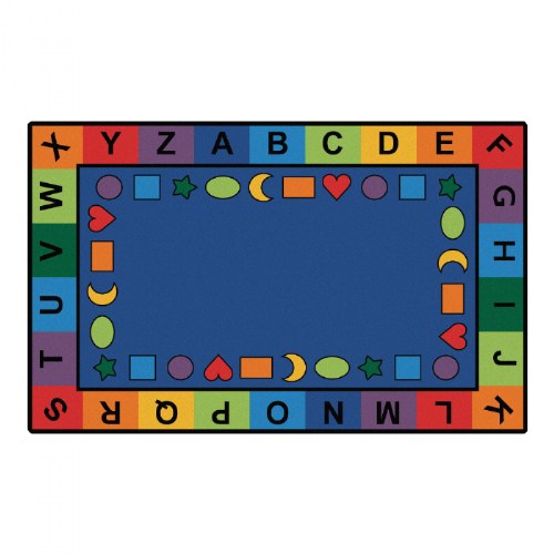 Alphabet and Shapes Carpet - 7' 6" x 12' Rectangle